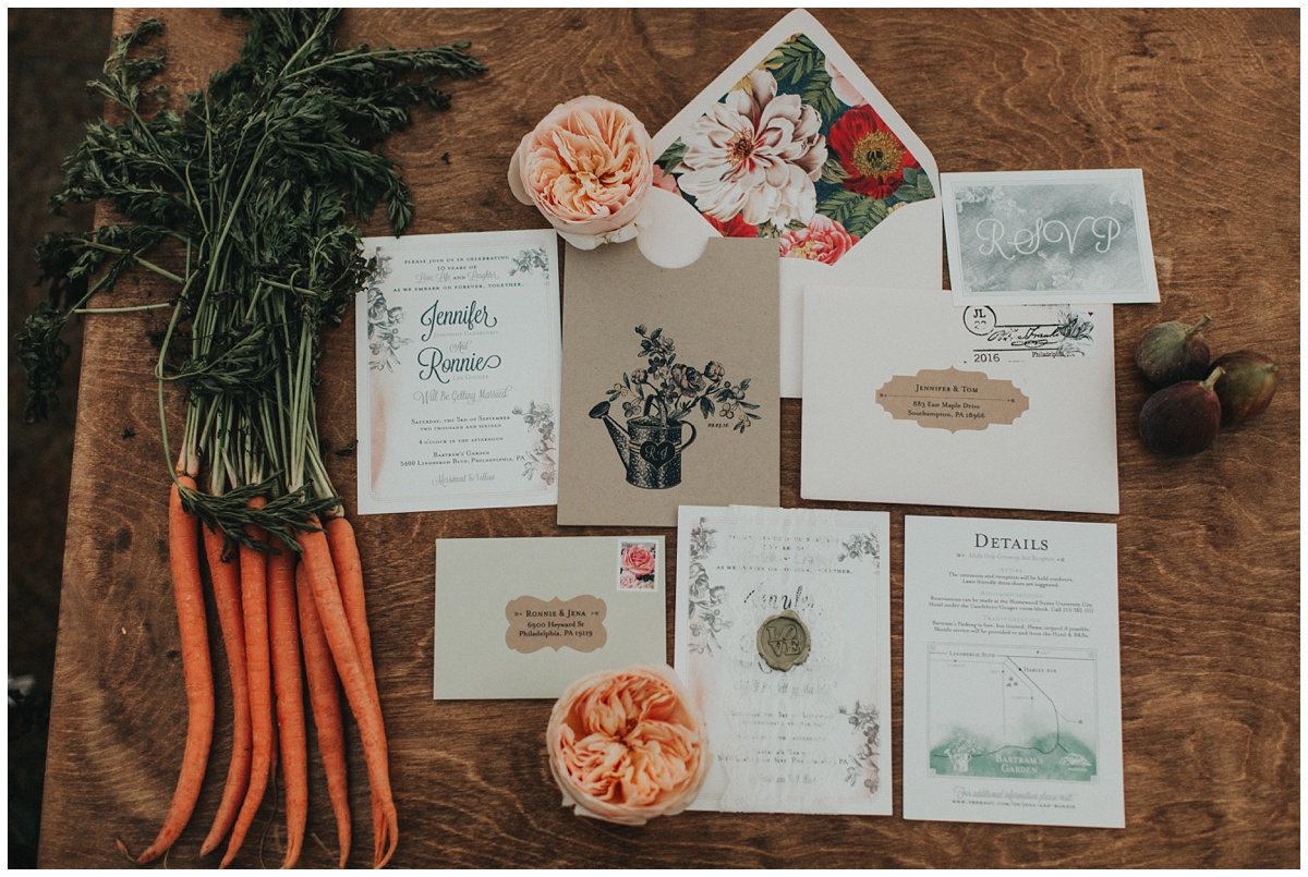 vegetable garden wedding invitations
