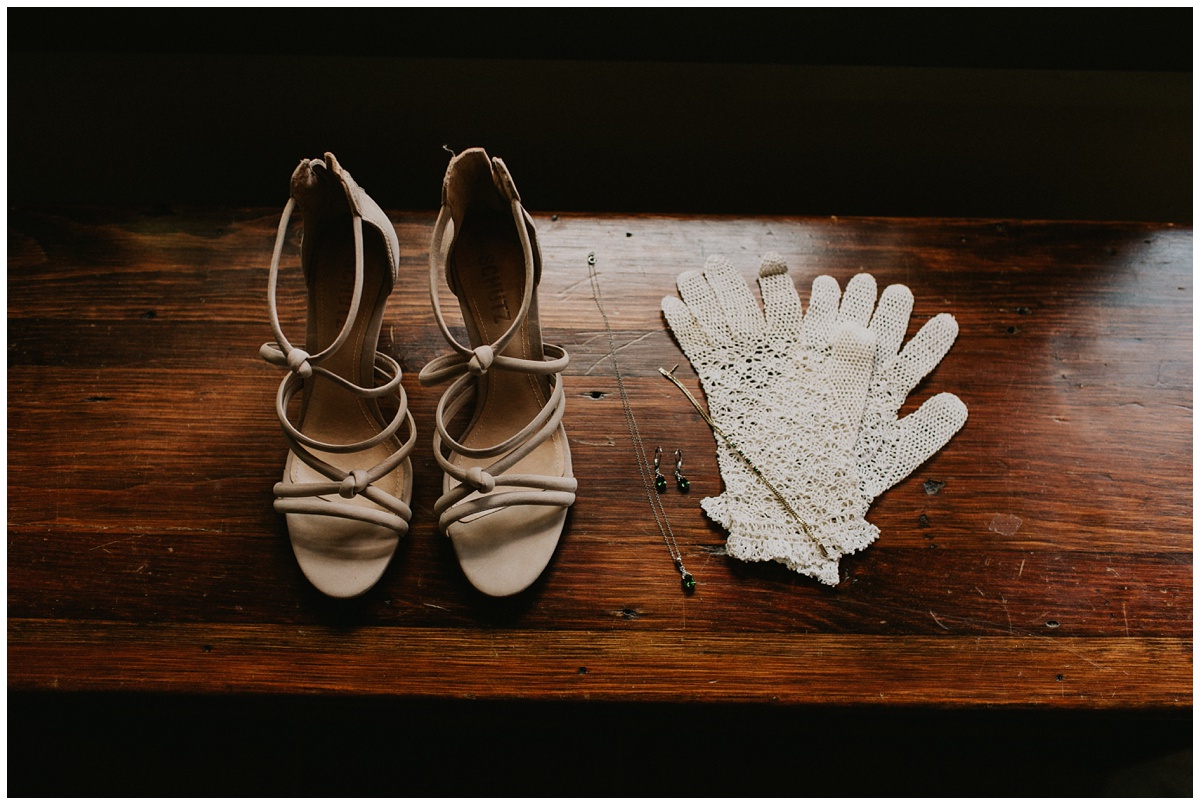 vintage white wedding gloves