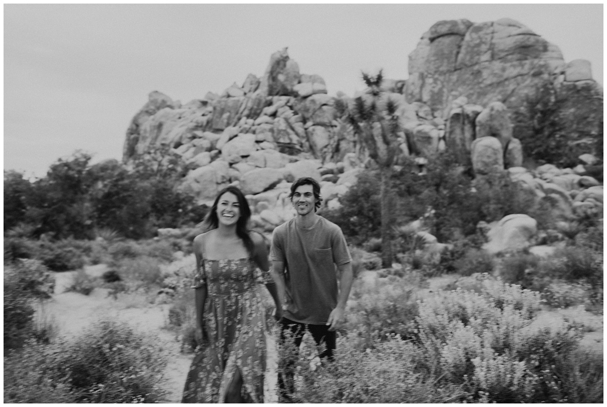 joshua tree national park southern california wedding photographer, adventure session, engagement, anniversary, sunset, california, climbing boulders, intimate wedding photographer 