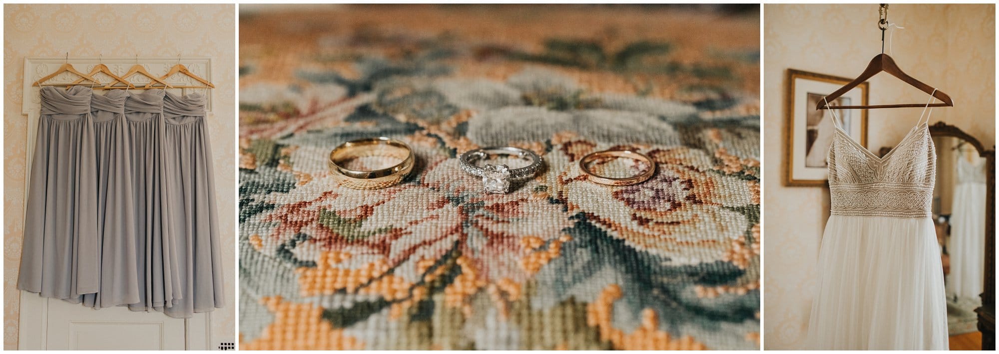 vintage wedding dress, vintage wedding rings