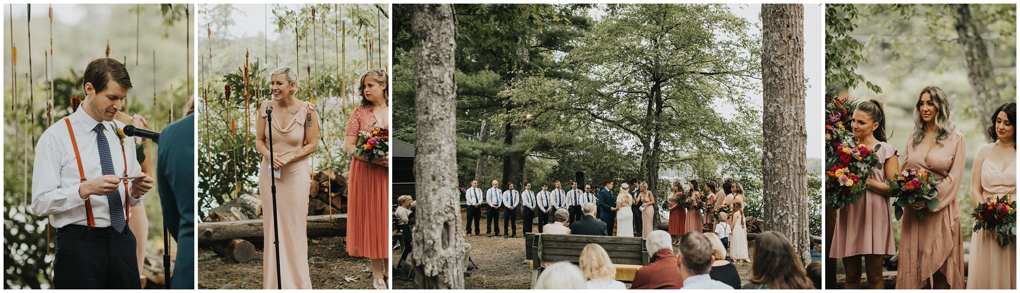 camp oneka wedding,philadelphia photographer, forest wedding ceremony