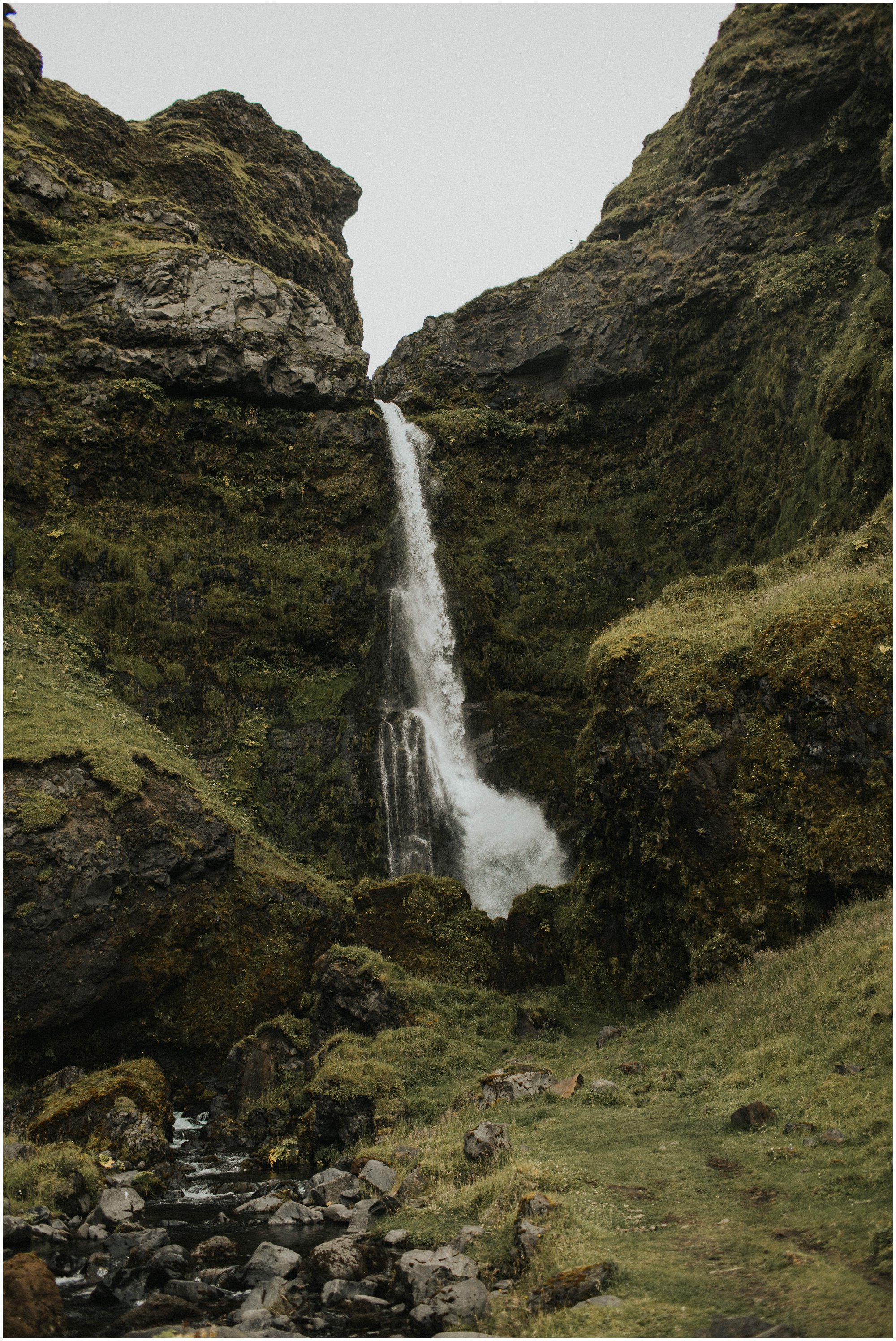 secret waterfall in souther iceland