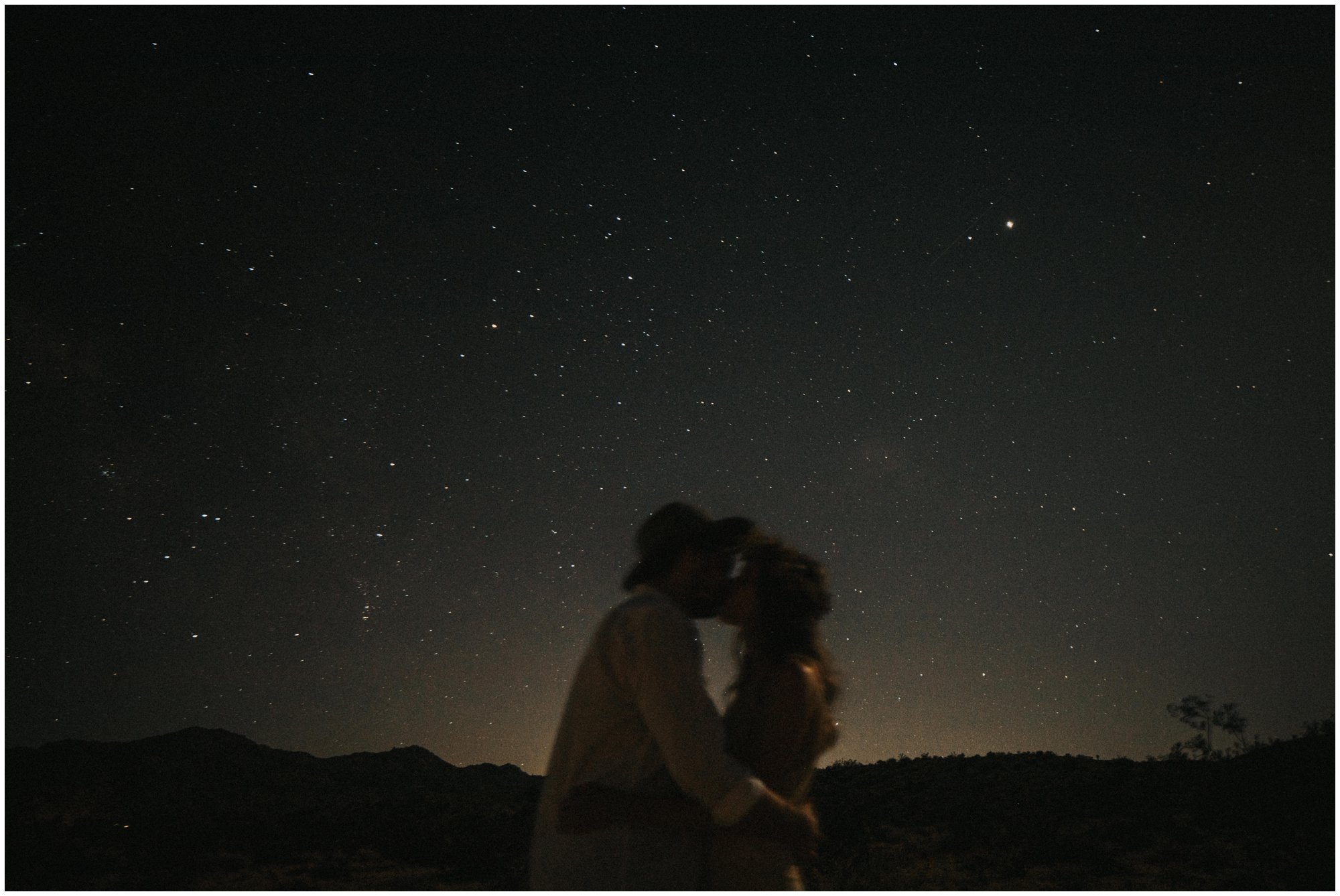 stars nighttime engagement wedding photo