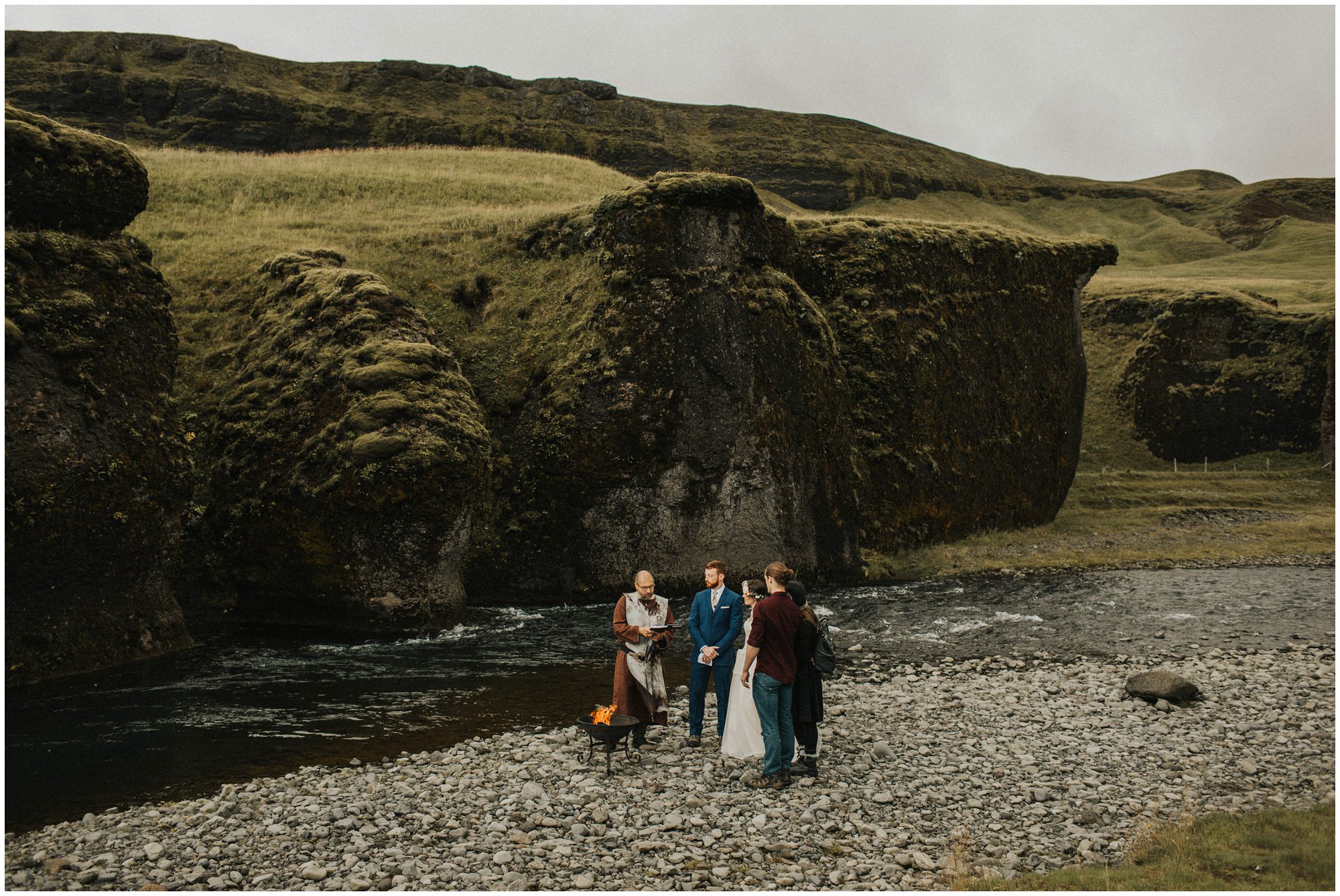 southern iceland elopement Fjaðrárgljúfur canyon wedding ceremony