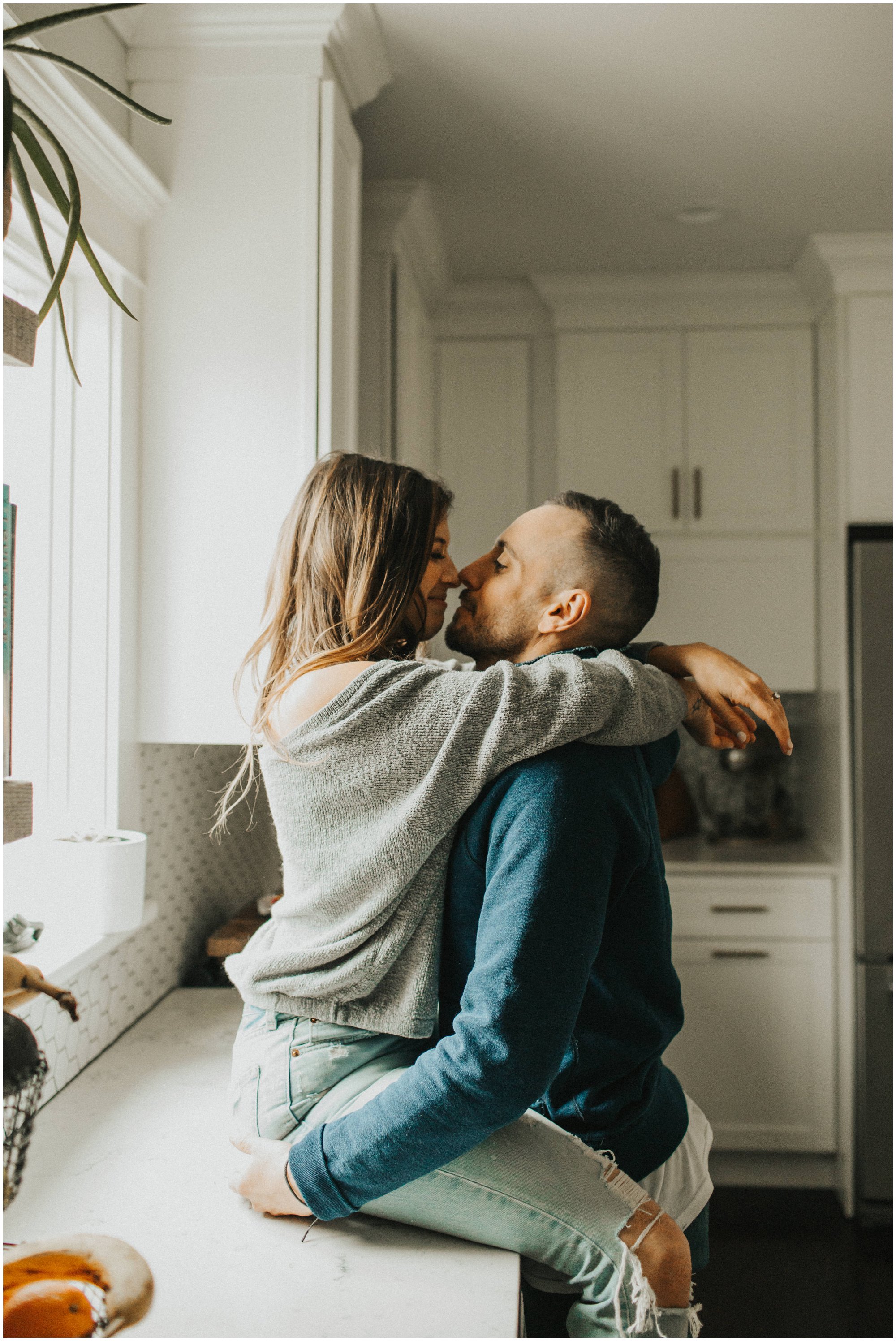 intimate at home fun engagement session