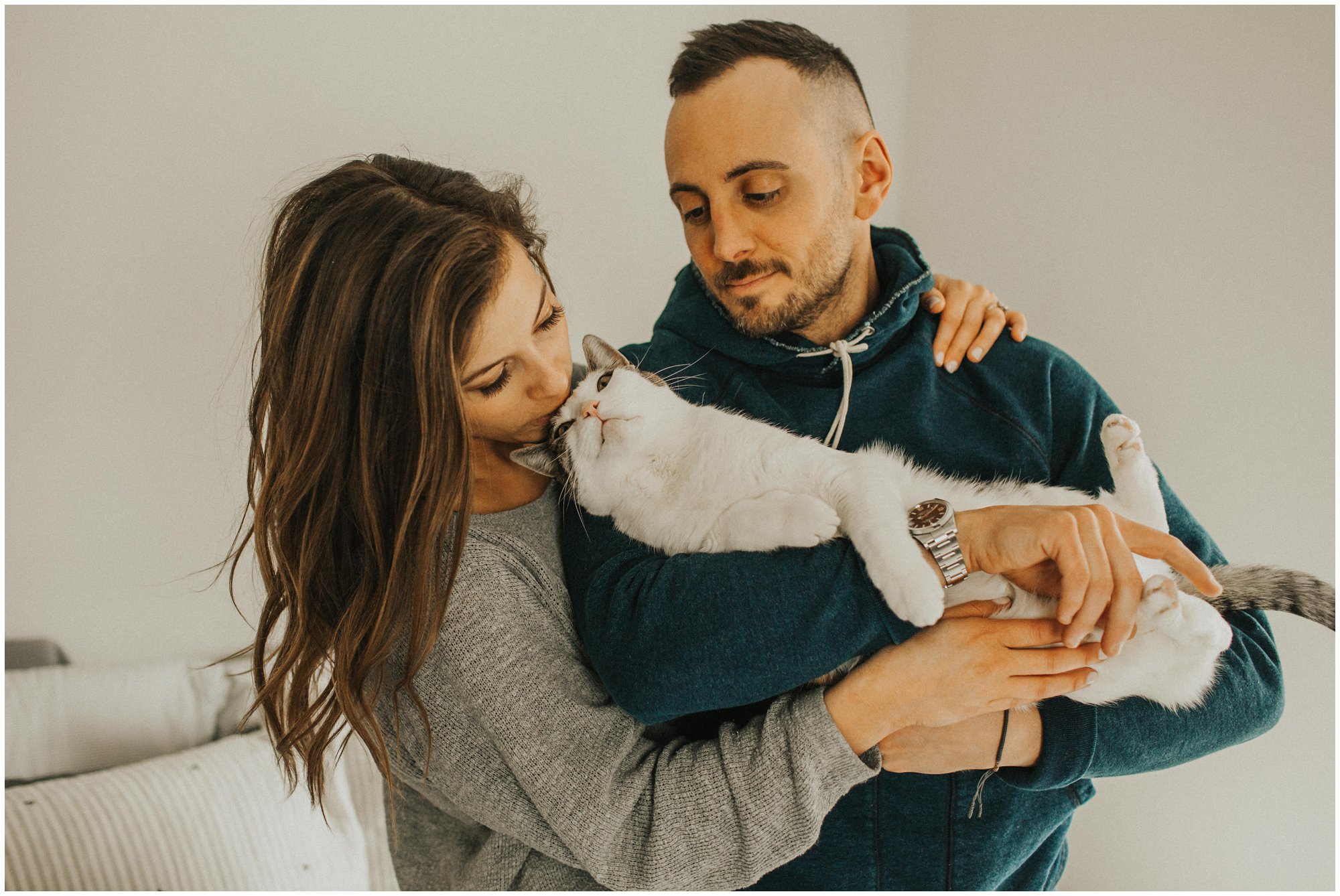intimate engagement photography at home