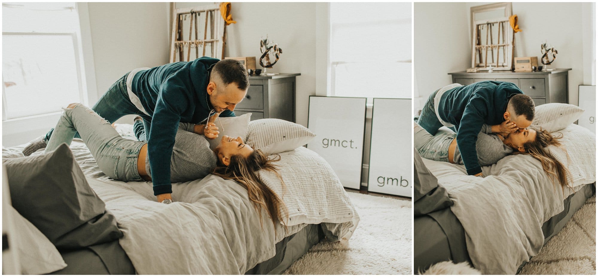 fun intimate engagement photography at home