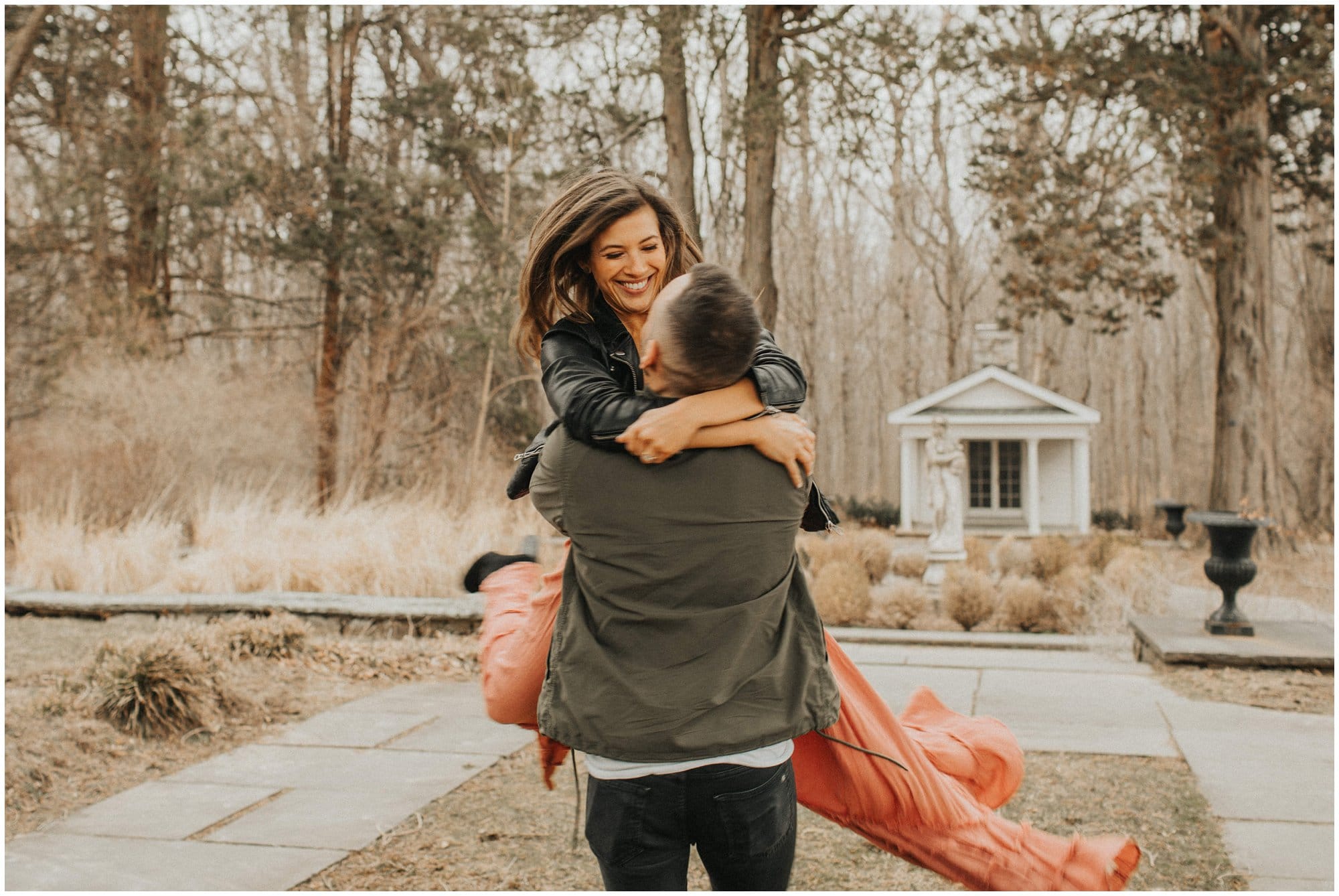 romantic candid engagement photography in spring