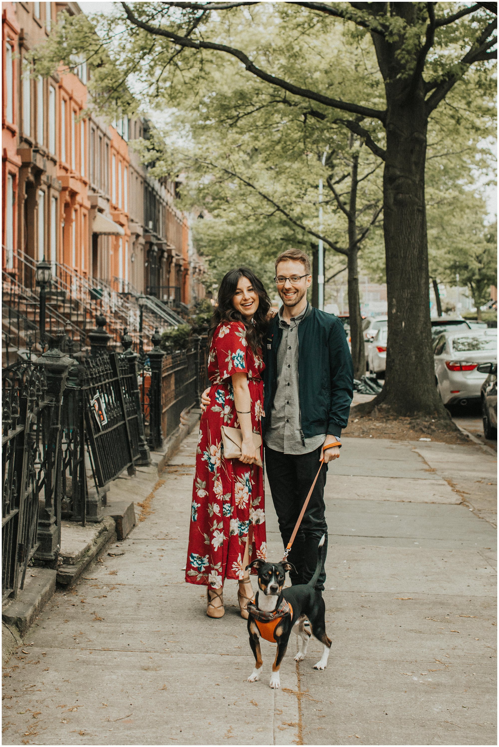engagement session with dog,  puppy 
