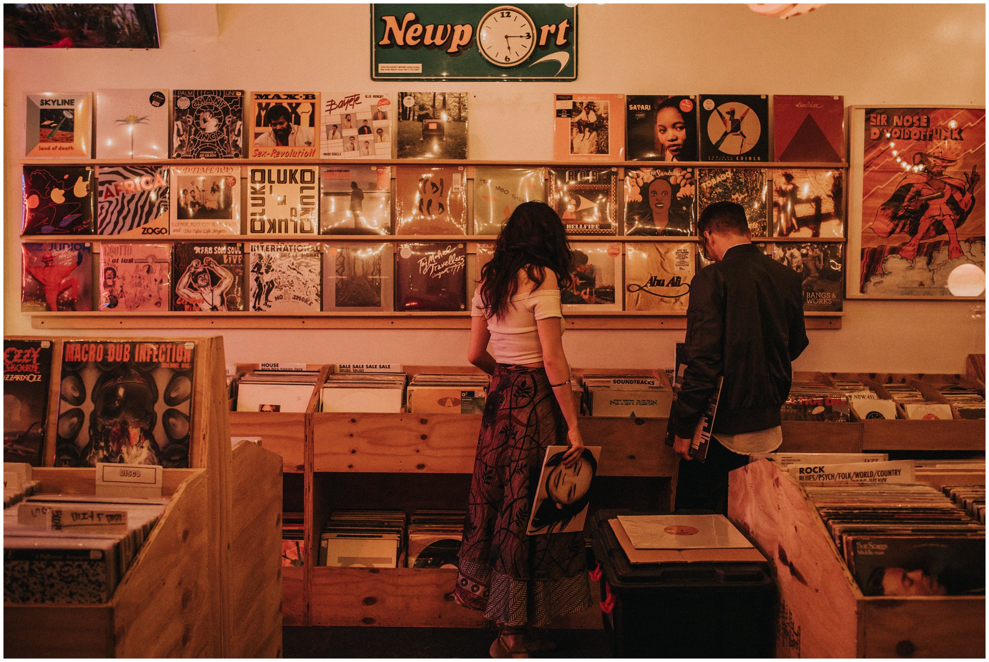 record shop engagement photos in new york