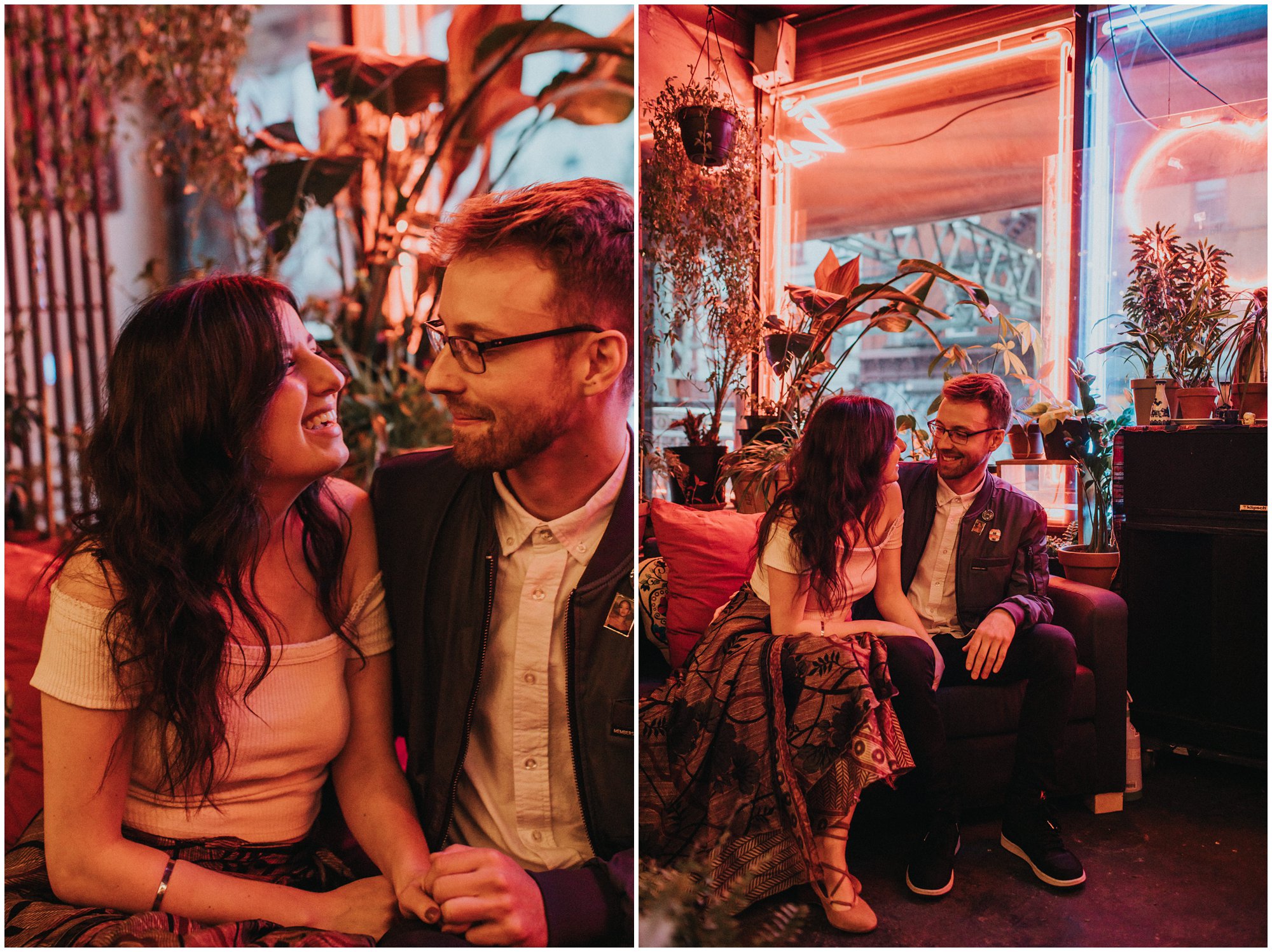 record shop engagement photos in brooklyn new york