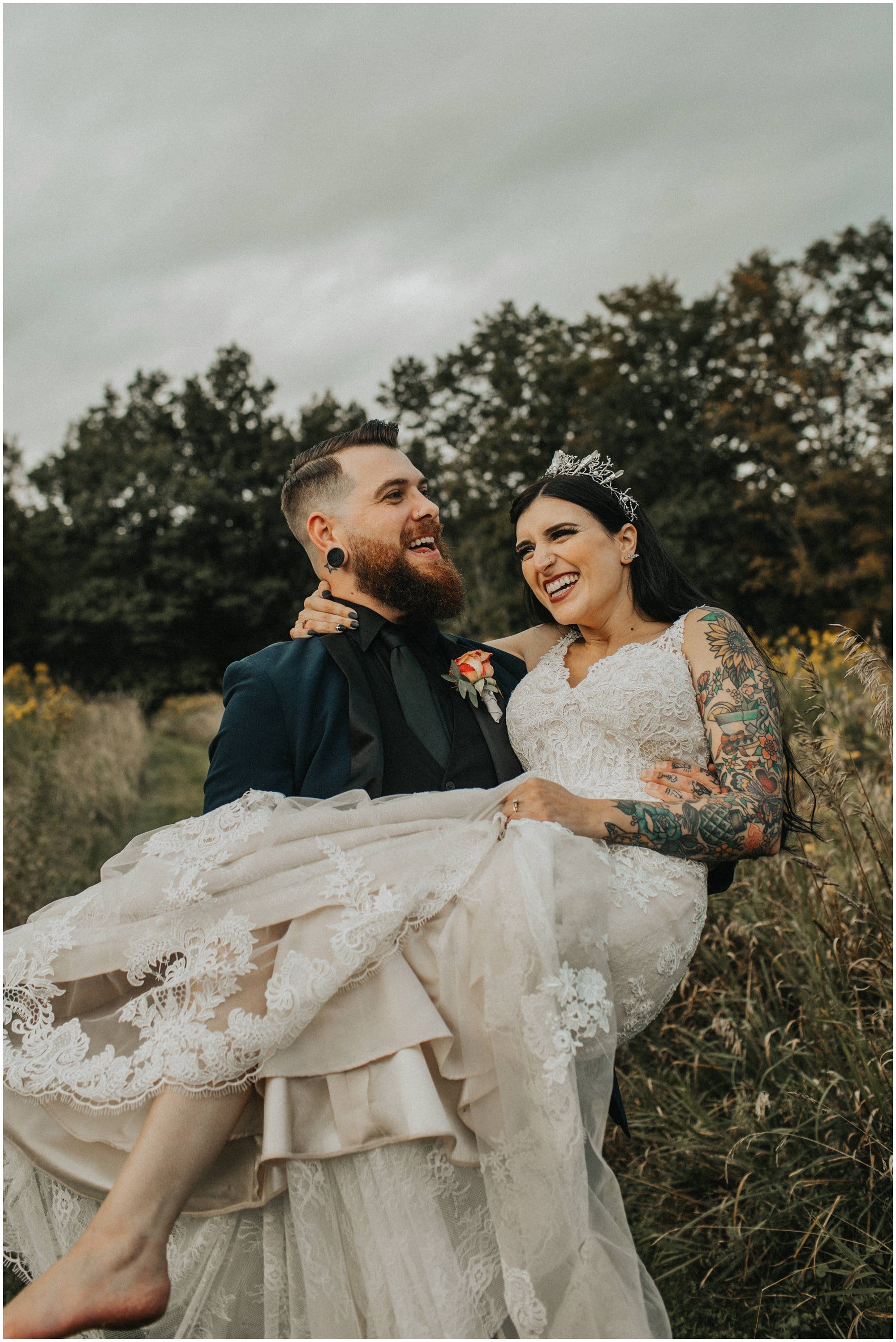 tattooed bride & groom